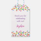 かわいいカラフルレインボー紙吹雪ガールギフトラベル ギフトタグ (正面)