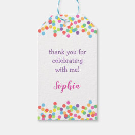 かわいいカラフルレインボー紙吹雪ガールギフトラベル ギフトタグ