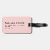 かわいいカラフルレトロクリスマスピンク ラゲッジタグ (裏面横)