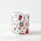 かわいいカラフルレトロクリスマス コーヒーマグカップ (中央)