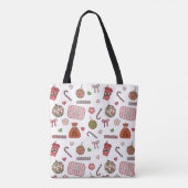 かわいいカラフルレトロクリスマス トートバッグ (裏面)