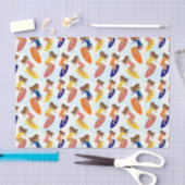 かわいいカラフルレトロサマーサーファーガールパターン 薄葉紙 (クラフト)