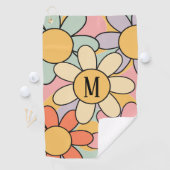 かわいいカラフルレトロスタイルデイジー花 ゴルフタオル (インサイチュ)