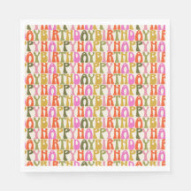 かわいいカラフルレトロハッピーバースデー文字パターン