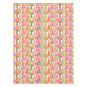 かわいいカラフルレトロハッピーバースデー文字パターン テーブルクロス (正面)