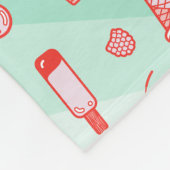 かわいいカラフルレトロパーソナライズされたアイスクリーム フリースブランケット (角)