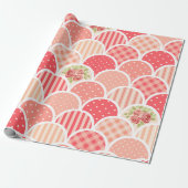かわいいカラフルレトロピンクl水玉模様とストライプ ラッピングペーパー (アンロールド)