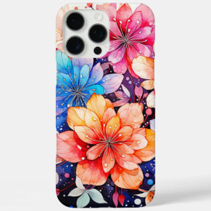 かわいいカラフルレトロフラワーアート iPhone 16 PRO MAXケース