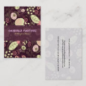 かわいいカラフルレトロフラワーズビジネスカードテンプレート 名刺 (正面/裏面)