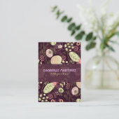 かわいいカラフルレトロフラワーズビジネスカードテンプレート 名刺 (スタンド正面)