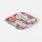 かわいいカラフルレトロフローラ/母の日 ペーパープレート (傾斜あり)