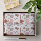 かわいいカラフルレトロホワイトクリスマス 薄葉紙 (ギフト)