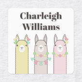 かわいいカラフルレトロラマス服キッズ ラベル (デザイン1)