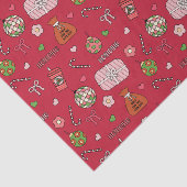 かわいいカラフルレトロレッドクリスマス 薄葉紙 (詳細)