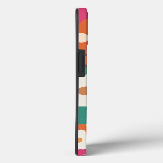 かわいいカラフルレトロ花模様名前をカスタムする Case-Mate iPhoneケース (裏面 / 右)