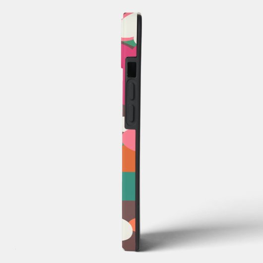 かわいいカラフルレトロ花模様名前をカスタムする Case-Mate iPhoneケース (裏面 / 左)