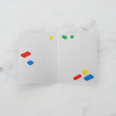 かわいいカラフルレンガ建物ブロック子供の誕生日 カード (内部)