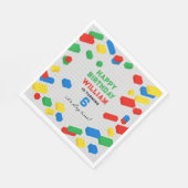 かわいいカラフルレンガ建物ブロック子供の誕生日 スタンダードランチョンナプキン (角)