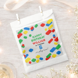 かわいいカラフルレンガ建物ブロック子供の誕生日 フェイバーバッグ