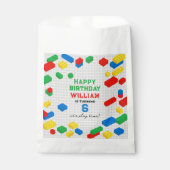 かわいいカラフルレンガ建物ブロック子供の誕生日 フェイバーバッグ (正面)