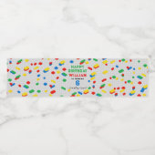 かわいいカラフルレンガ建物ブロック子供の誕生日 ペットボトルラベル (シングルラベル)