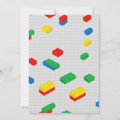 かわいいカラフルレンガ建物ブロック子供の誕生日 招待状 (裏面)