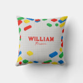 かわいいカラフルレンガ建物ブロック子 クッション (裏面)