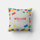 かわいいカラフルレンガ建物ブロック子 クッション (正面)