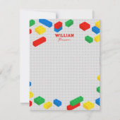 かわいいカラフルレンガ建物ブロック子 ノートカード (正面)