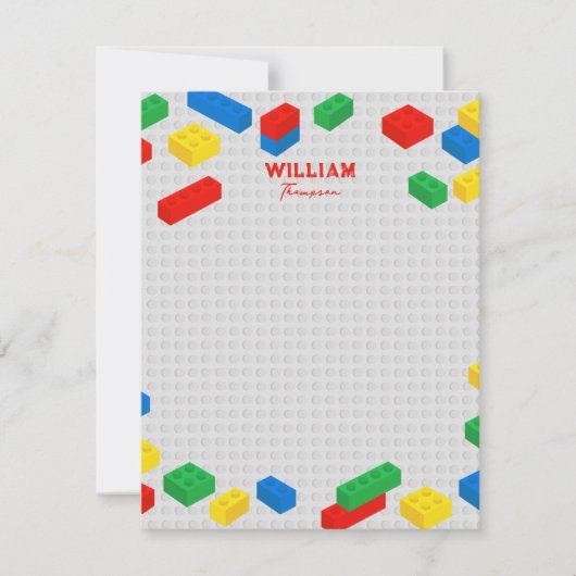 かわいいカラフルレンガ建物ブロック子 ノートカード (正面)
