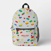 かわいいカラフルレンガ建物ブロック子 プリントバックパック (正面)