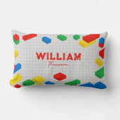 かわいいカラフルレンガ建物ブロック子 ランバークッション (正面)