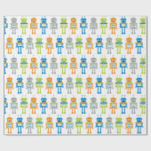 かわいいカラフルロボット包み紙 ラッピングペーパー (フラット)