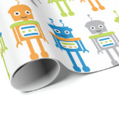 かわいいカラフルロボット包み紙 ラッピングペーパー (ロールコーナー)
