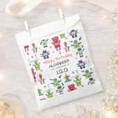 かわいいカラフルロボット子供ロボット誕生日パーティー フェイバーバッグ (クリップ留めされた状態)