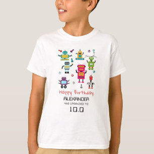 かわいいカラフルロボット子供ロボット誕生日パーティー Tシャツ