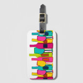 かわいいカラフルワインボトルのパターンワインバッグ ラゲッジタグ (正面縦)