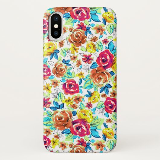 かわいいカラフルヴィンテージバラパターン Case-Mate iPhoneケース (裏面)