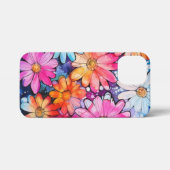 かわいいカラフルヴィンテージフラワーアート iPhoneケース (裏面横)