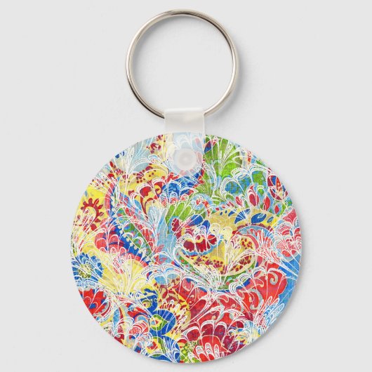 かわいいカラフルヴィンテージフローラサムスン銀河系財布 キーホルダー (正面)