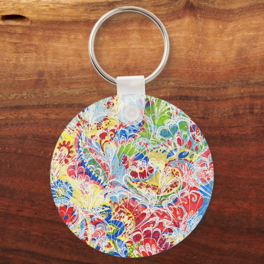 かわいいカラフルヴィンテージフローラサムスン銀河系財布 キーホルダー (正面)