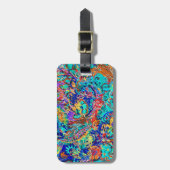 かわいいカラフルヴィンテージフローラ ラゲッジタグ (正面縦)