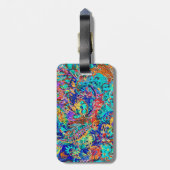 かわいいカラフルヴィンテージフローラ ラゲッジタグ (裏面縦)