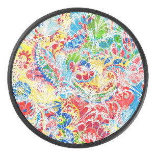 かわいいカラフルヴィンテージフローラiPhoneウォレットケース アイスホッケーパック