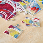 かわいいカラフルヴィンテージフローラiPhoneウォレットケース ジグソーパズル (側面)