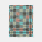 かわいいカラフルヴィンテージ格子模様 フリースブランケット (正面)