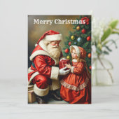 かわいいカラフルヴィンテージ素朴メリークリスマスツリー シーズンカード (スタンド正面)