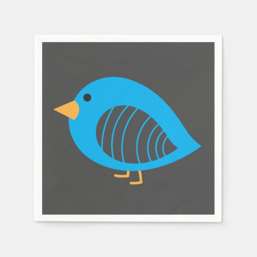 かわいいカラフル予測できなの鳥のナプキン スタンダードカクテルナプキン (正面)