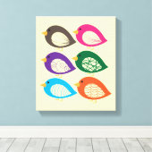 かわいいカラフル予測できなの鳥 キャンバスプリント (インサイチュ (ウッドフロア))