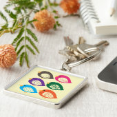 かわいいカラフル予測できなの鳥 キーホルダー (側面)